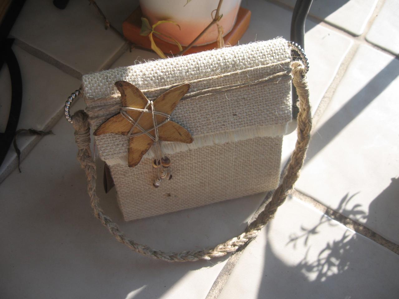 Natural Beach Style Purse, Starfish Bag